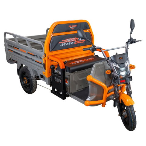 Triciclu electric cargo RURIS Pilot 3120G GRI 2000W, autonomie pana la 70 km, bena basculabila, reductor forta, CIV inclus [3]
