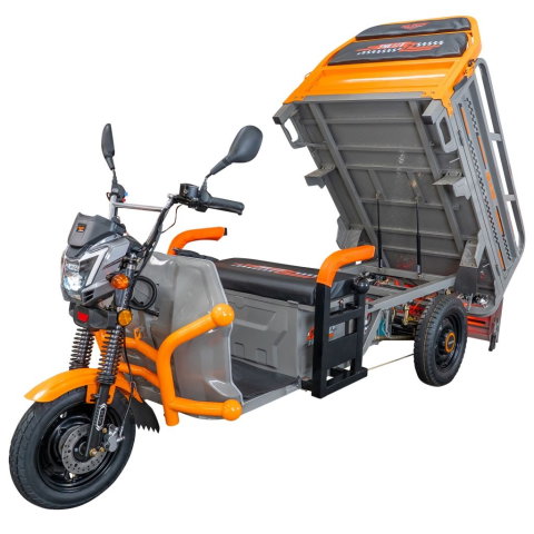 Triciclu electric cargo RURIS Pilot 3120G GRI 2000W, autonomie pana la 70 km, bena basculabila, reductor forta, CIV inclus [23]
