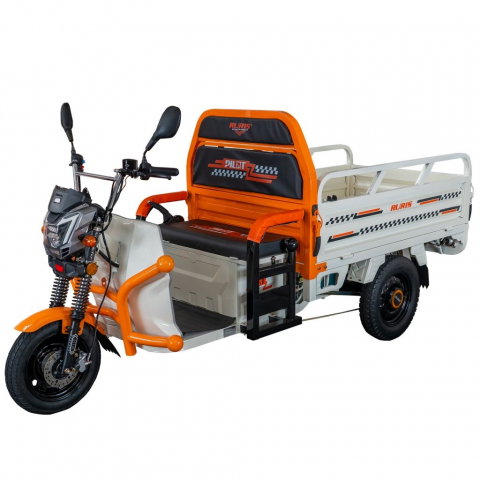 Triciclu electric cargo RURIS Pilot 3120A ALB 2000W, autonomie pana la 70 km, bena basculabila, reductor forta, CIV inclus [4]
