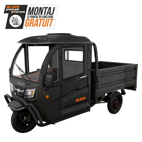 Tricicluri electrice - Triciclu electric cargo RURIS PILOT 4000C, cabină închisă, putere maximă 2500 W, autonomie 70-80 km, greutate suportată 500 kg