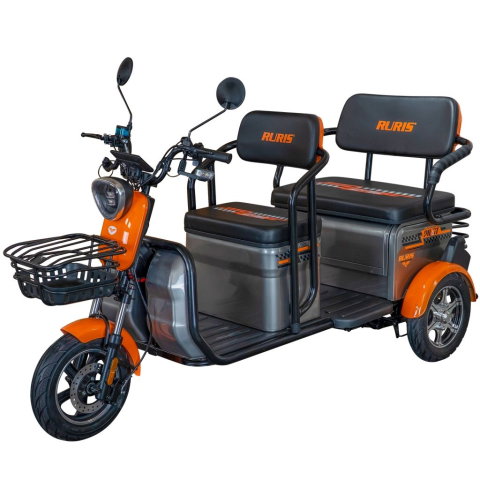 Triciclu electric RURIS Pilot 3040G GRI, 25 km/h, 2 locuri, 2000W, autonomie pana la 50 km, CIV inclus [1]