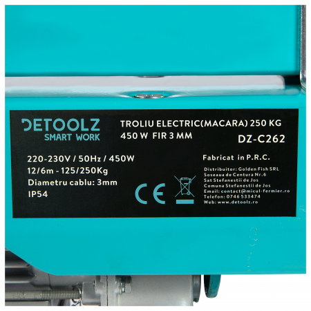 Troliu electric (macara) 250kg 450W fir 3mm [3]