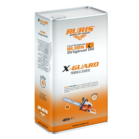Accesorii utilaje agricole - Ulei lant drujba RURIS X-Guard 4L – lubrifiant profesional pentru motofierastrau