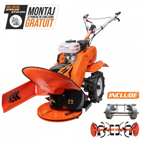 Motosape si motocultoare - Utilaj multifunctional RURIS 6500CRT + roti cauciuc 4.00-8 + sistem de cosit 6500CRT 7 CP