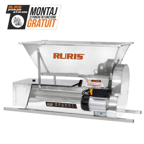 Zdrobitoare de fructe si legume - Zdrobitor electric cu desciorchinare RURIS HT300, cuvă inox 75 L, 750W, 1600-1800 kg/h