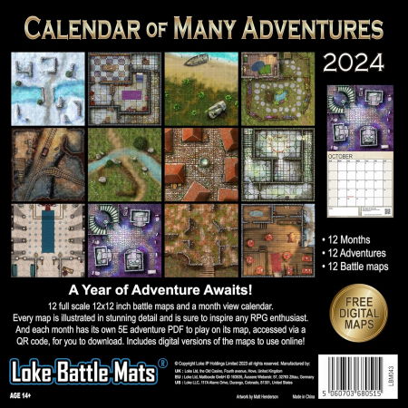Accesorii generice RPG - 12 Battle Maps & Adventures (2024) - EN