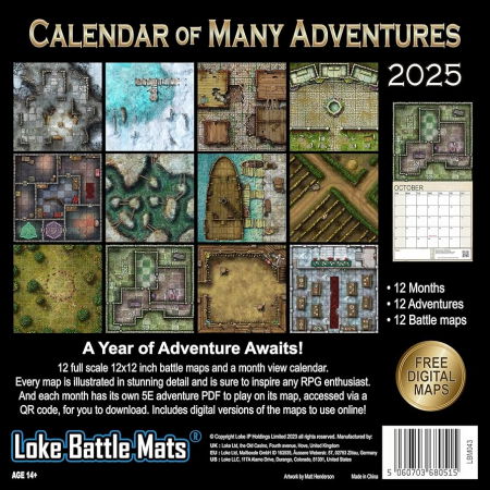 Accesorii generice RPG - 12 Battle Maps & Adventures (2025) - EN