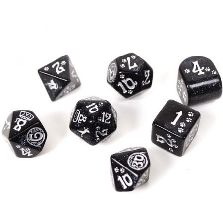 Zaruri - Q-Workshop - Cats Modern Dice Set - Waffle - (cutie usor deteriorata)