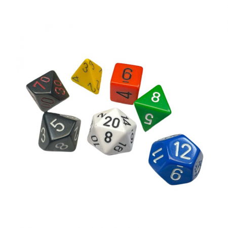 Zaruri - Chessex Opaque Polyhedral Dice Set Nostalgia (7 dice)