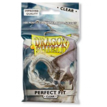 Sleeves - Standard Perfect Fit Sleeves: Clear 63x88mm (100 buc) - Dragon Shield