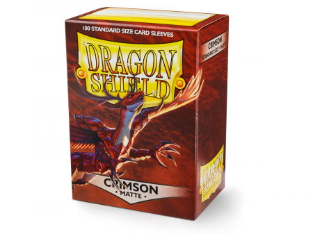 Sleeves - Standard Sleeves: Matte Crimson 63x88mm (100 buc) - Dragon Shield