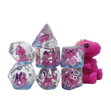 Zaruri - Foam Brain Dice Polyhedral Dice Set Pink T-Rex (7 dice)