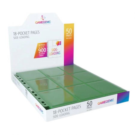 Albume & pagini - Gamegenic Sideloading 18 Pocket Pages Green 50 buc