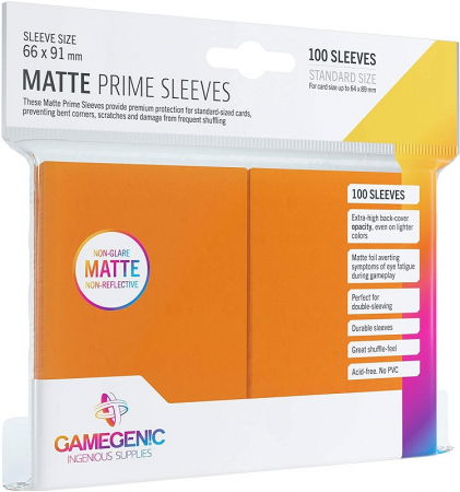 Accesorii - Gamegenic Standard Sleeves - Matte Prime Orange 64x89mm (100 buc)