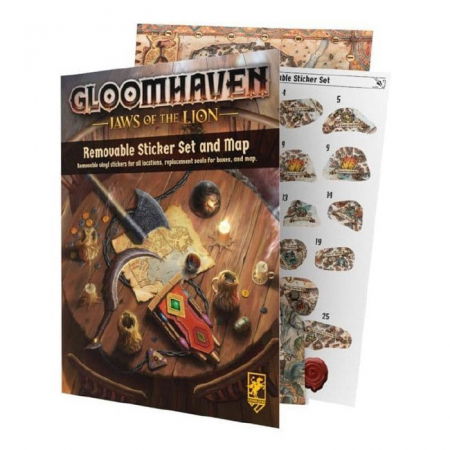 Board Games - Gloomhaven Jaws of the Lion Removable Sticker Sheet and Map