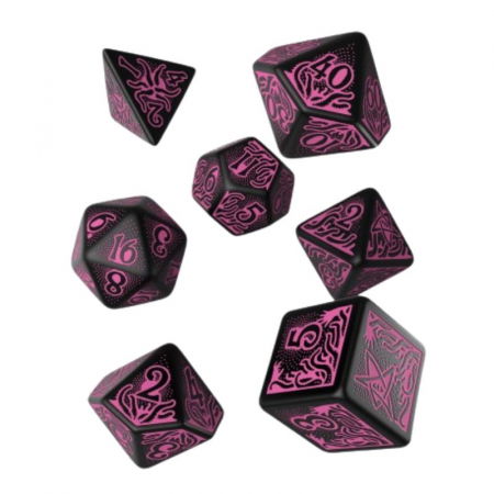 Zaruri - Q-Workshop Black & Magenta Dice Set - Call of Cthulhu 7th Edition (7 dice)