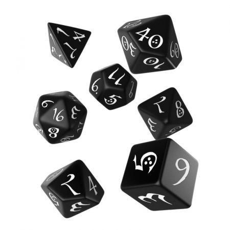 Zaruri - Q-Workshop Classic RPG Black & White Dice Set (7 dice)