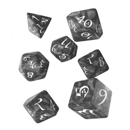 Zaruri - Q-Workshop Classic RPG Smoky & White Dice Set (7 dice)