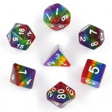 Precomenzi - Rainbow Translucent Poly Set - Sirius Dice