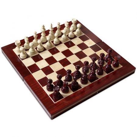 Board Games - Șah și Table 33x33 cm - alb-roșu