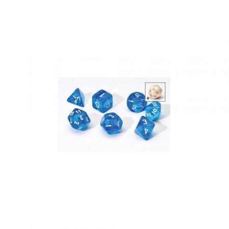 Precomenzi - Translucent Blue Poly Set - Sirius Dice