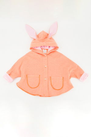 Hanorace din Lana - Capă Oversized din bumbac plusat  -Somon