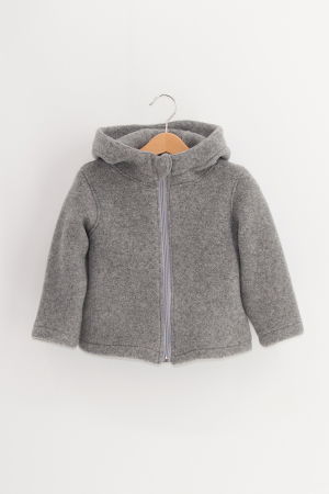 Hanorace din Lana - Hanorac Lână Fleece Cu Fermoar -Gri