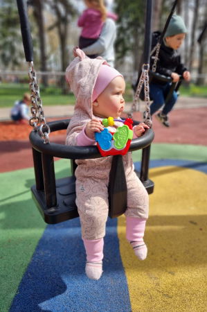 Fete - Salopetă cu Nasturi și Glugă -Roz Ursulet