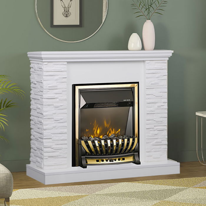 Semineu electric Rock alb & Meridian, Dimensiuni (IxLxA) 883x980x300 mm, Termostat, Efect 3D, Telecomanda [3]