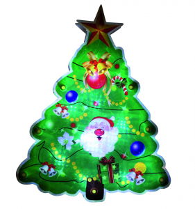 Decoratiuni de Craciun - Decor pentru fereastră cu LED, brad, 20 cm, 4,5V