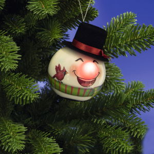 Decoratiuni de Craciun - Glob cu LED, om de zapada