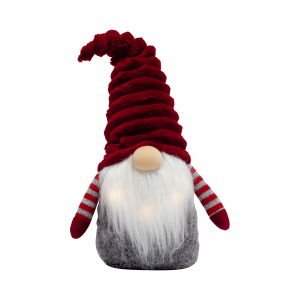 Decoratiuni de Craciun - Pitic cu barba luminata, inaltime 41 cm