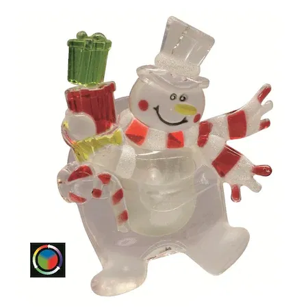 Decoratiuni de Craciun - Decor pentru fereastră cu LED, om de zăpadă, cu ventuză, 3V