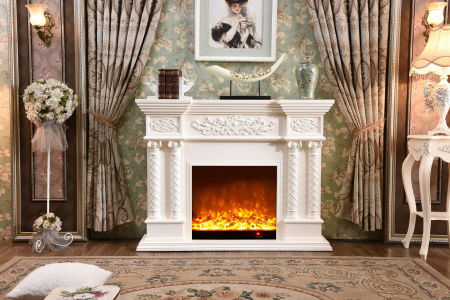 Seminee electrice - Semineu electric Premium MONACO maxi alb, 1500 W, (I*L*A) 1160*1500*330 mm, efect 3D, telecomanda