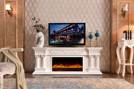 Seminee electrice - Semineu electric Premium GALIOT, ALB, 1500 W, (Î*L*A) 700x1800x330 mm, efect 3D, telecomanda