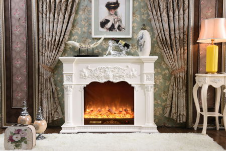 Seminee electrice - Semineu electric Savage alb, Dimensiuni (I*L*A) :1160*1500*330 mm, Efect 3D, Telecomanda, Termostat ajustabil