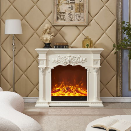 Seminee electrice - Semineu electric Premium SAVAGE mini alb, 1500 W, 1020x1200x330 mm, Telecomanda, efect 3D, telecomanda