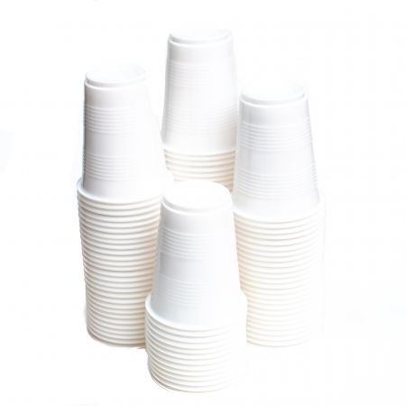 Set 100 buc Pahare Unica Folosinta Albe, 200ml