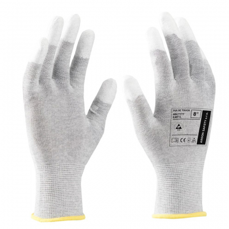 Manusi - Manusi de protectie antistatice imersate in PU - ESD - Pulse Touch - gri