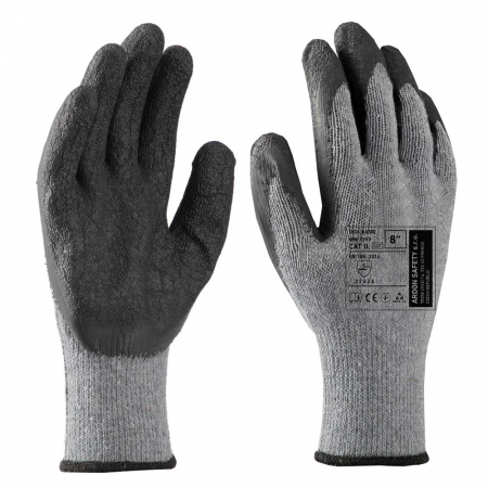 Manusi - Manusi de protectie cu palma imersata in latex Dick Basic gri/negru 2242X