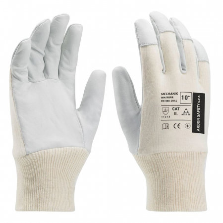 Manusi de protectie din piele de capra Mechanik gri 1121X [0]