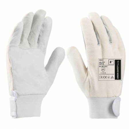 Manusi - Manusi de protectie din piele de capra Perrcy cu manseta velcro - gri 1121X