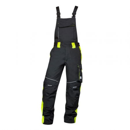 Iarna - Pantaloni cu pieptar de iarna NEON - negru/galben