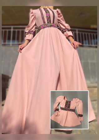 Момичета - Rochita Traditionala stilizata cu motive florale Trandafira