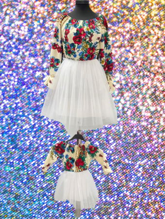 Момичета - Rochita fetite stilizata traditional cu tulle 2