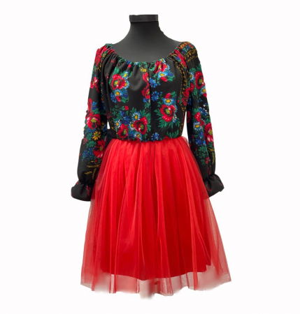 Момичета - Rochita fetite stilizata traditional cu tulle 3