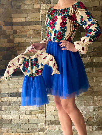 Момичета - Rochita fetite stilizata traditional cu tulle 34