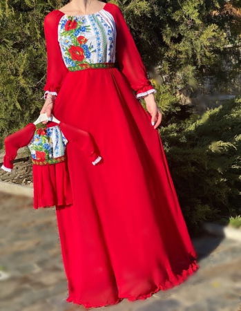 Момичета - Стилна рокля с артистичен принт Martha 2