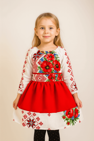 Момичета - Rochita traditionala stilizata cu Maci 3