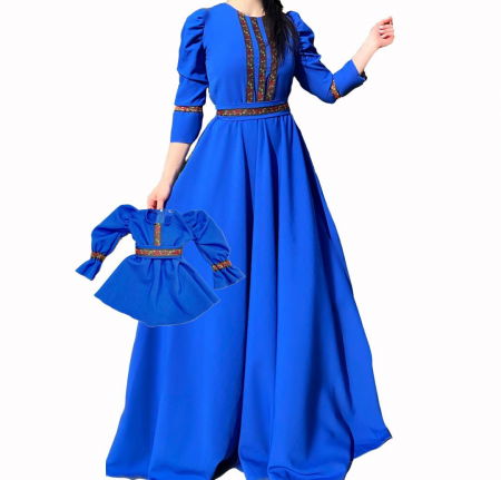 Момичета - Rochita Traditionala stilizata cu motive florale Trandafira 2